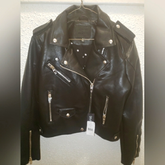 SOLD- NWT - BLANKNYC. Faux-Leather Biker Jacket - Picture 1 of 11